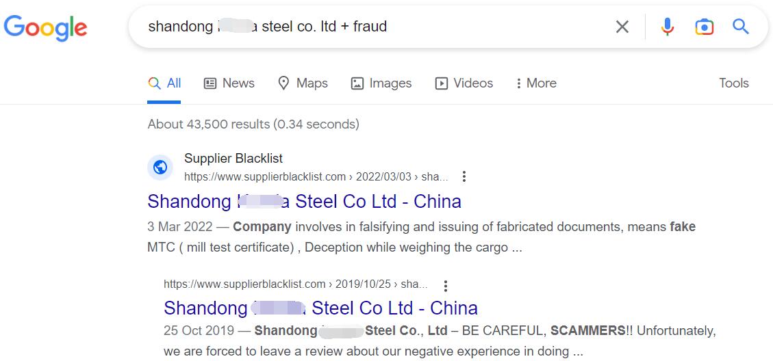 Verify China company-checking with Social reputation by google